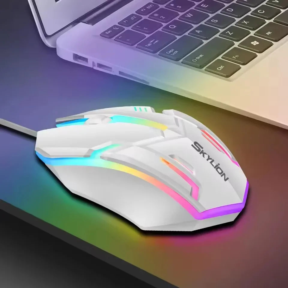 YP ZLRLMHY Suitable for Microsoft Windows and Apple IOS Systems, F1 Wired 3-button Mouse, Color Lighting Games, and Office