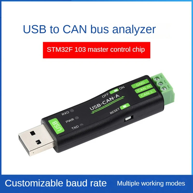 USB To CAN Adapter Model A, STM32 Chip Solution, Multiple Working Modes, Multi-System Compatible